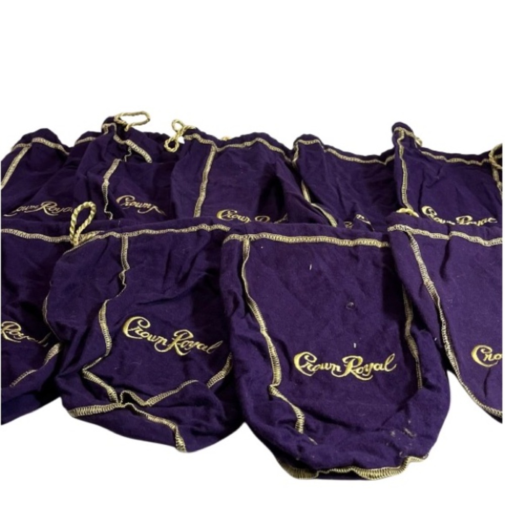 Lot of 9 Crown Royal Purple Bags. Approx 8.5” long.
